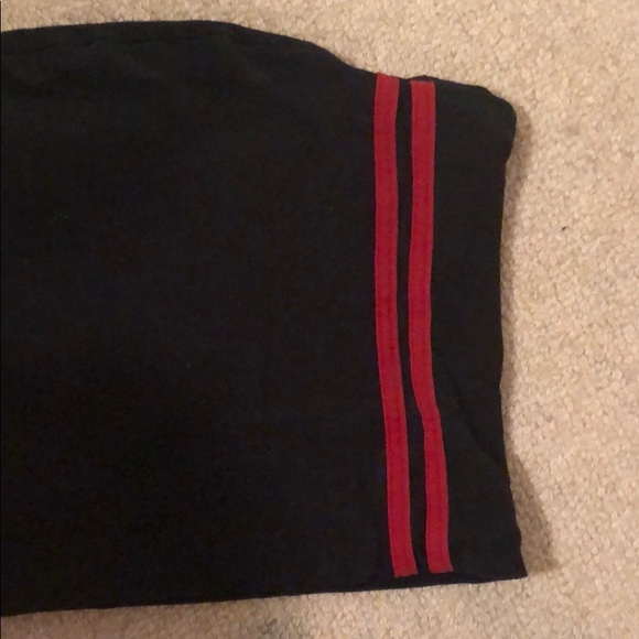 Brandy Melville Jenny Tube Top Black & Red Stripe - Picture 3 of 4